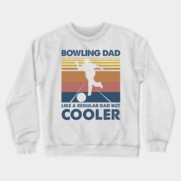 Bowling Dad Vintage Gift Father's Day Crewneck Sweatshirt by Soema